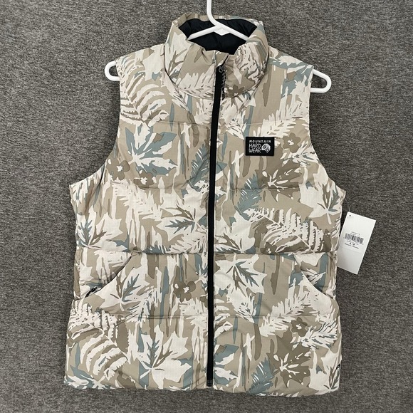 Mountain Hardwear Jackets & Blazers - Mountain Hardwear Nevadan Down Vest Womens Small Beige Floral 650 Fill Quilted